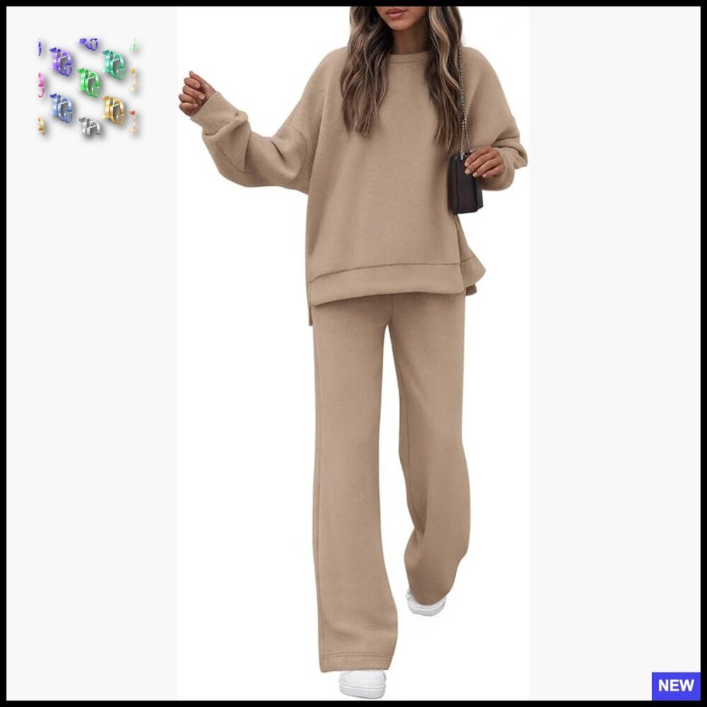 Oversized Sweatsuit Set Loose Fit Lounge Travel Athleisure Matching Tracksuit